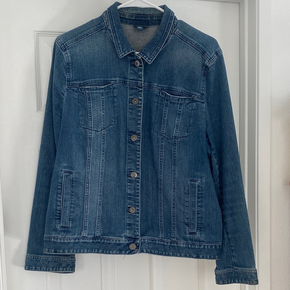 J. Jill Classic Blue Denim Jacket size Large